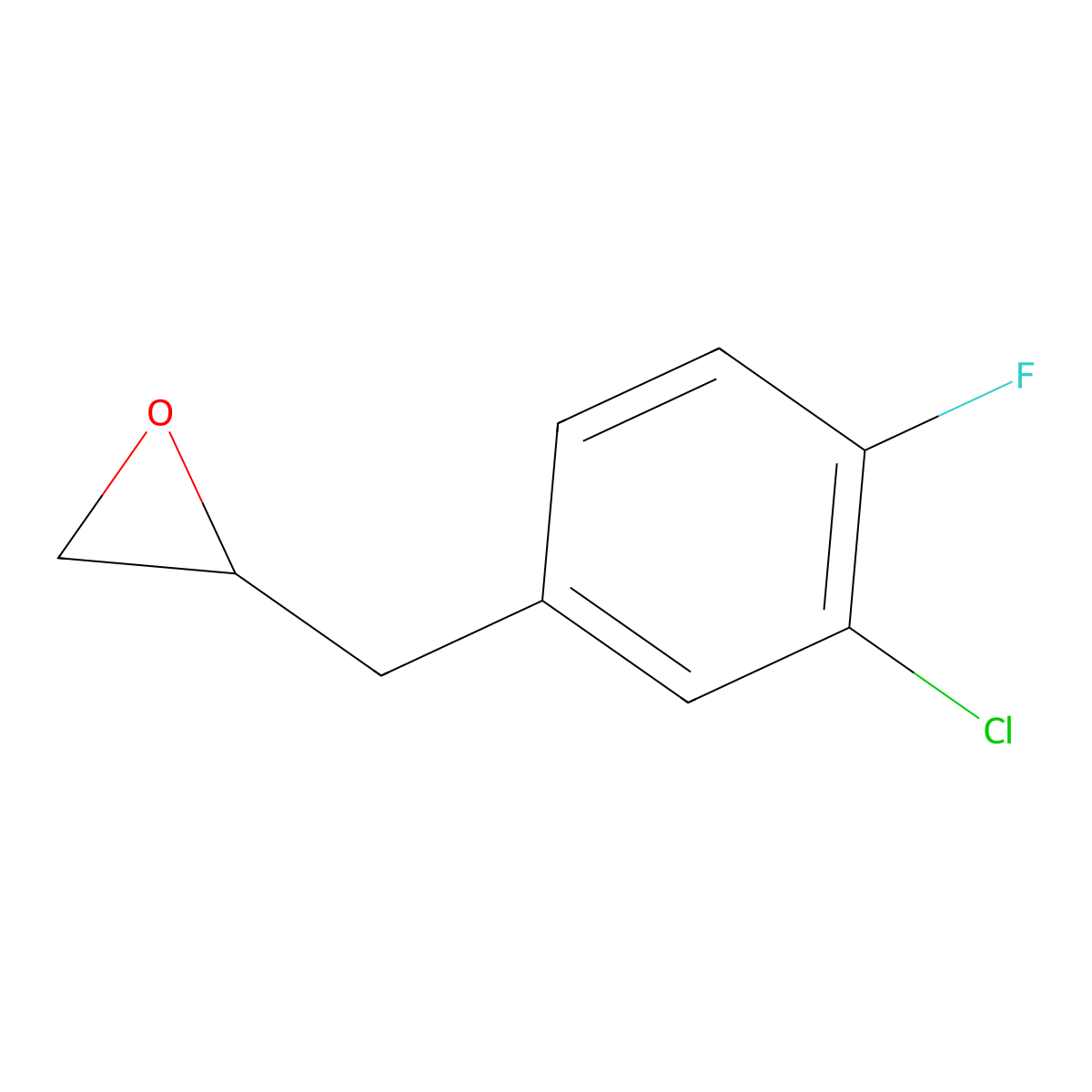 2-[(3-Chloro-4-fluorophenyl)methyl]oxirane molecular structure, CAS 2002719-14-2