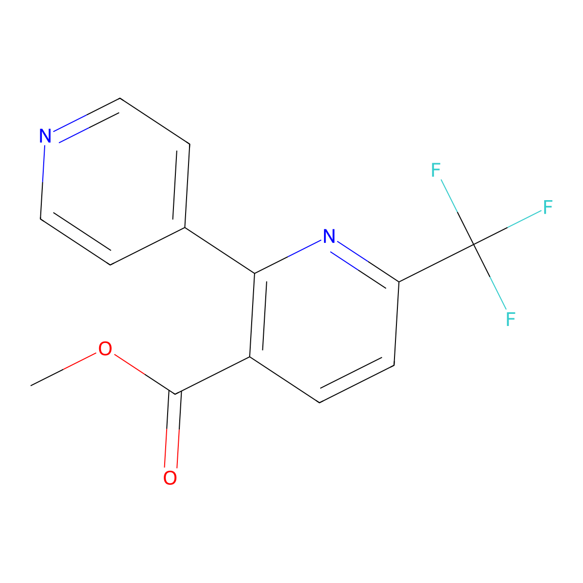 Methyl 2-(pyridin-4-yl)-6-(trifluoromethyl)nicotinate molecular structure, CAS 200273-58-1