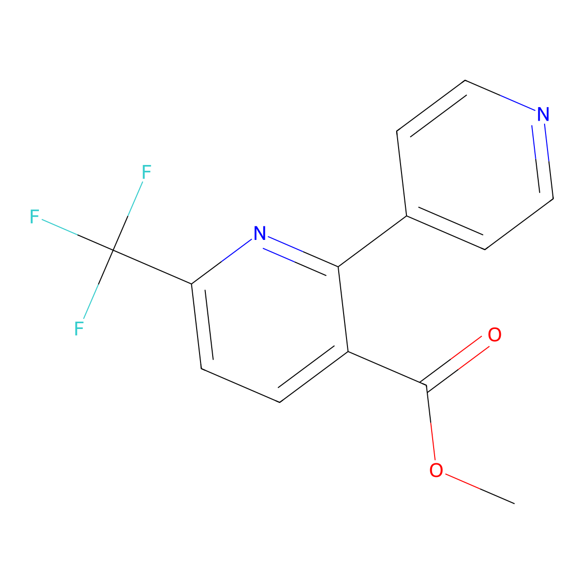 Methyl 2-(pyridin-4-yl)-6-(trifluoromethyl)nicotinate molecular structure, CAS 200273-58-1