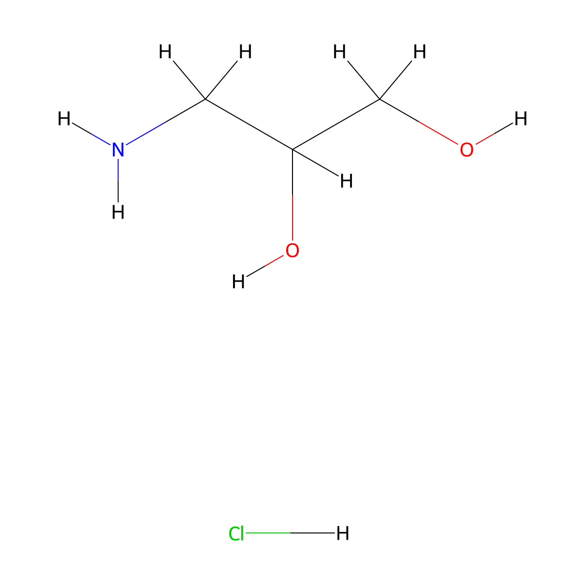 3-Aminopropane-1,2-diol hydrochloride molecular structure, CAS 200273-86-5