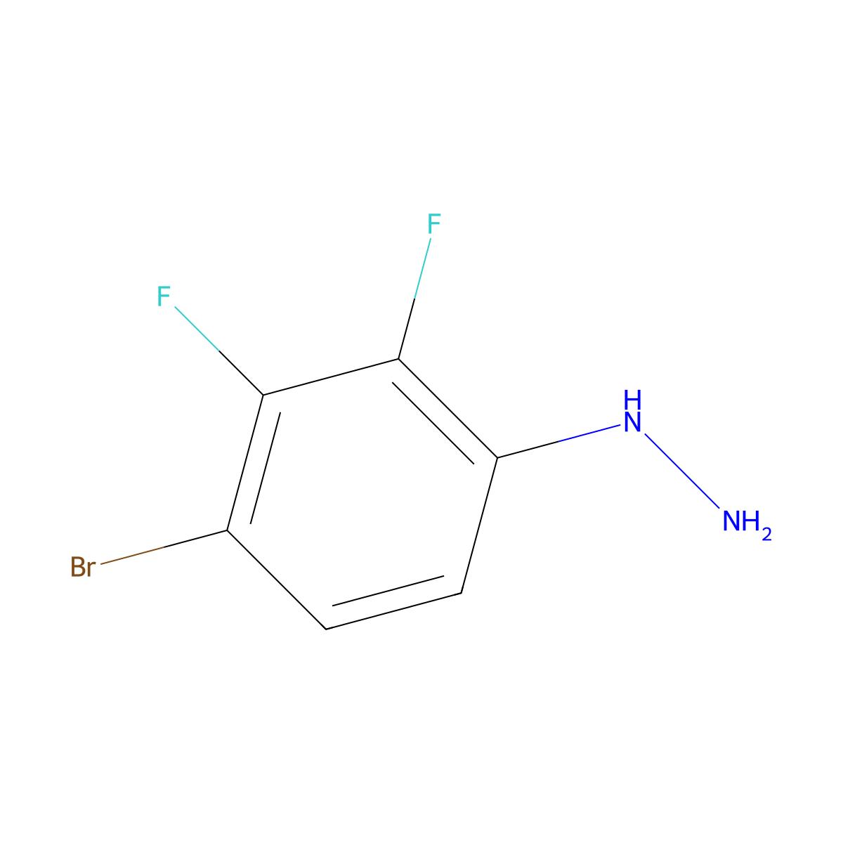 (4-Bromo-2,3-difluorophenyl)hydrazine molecular structure, CAS 2002752-75-0