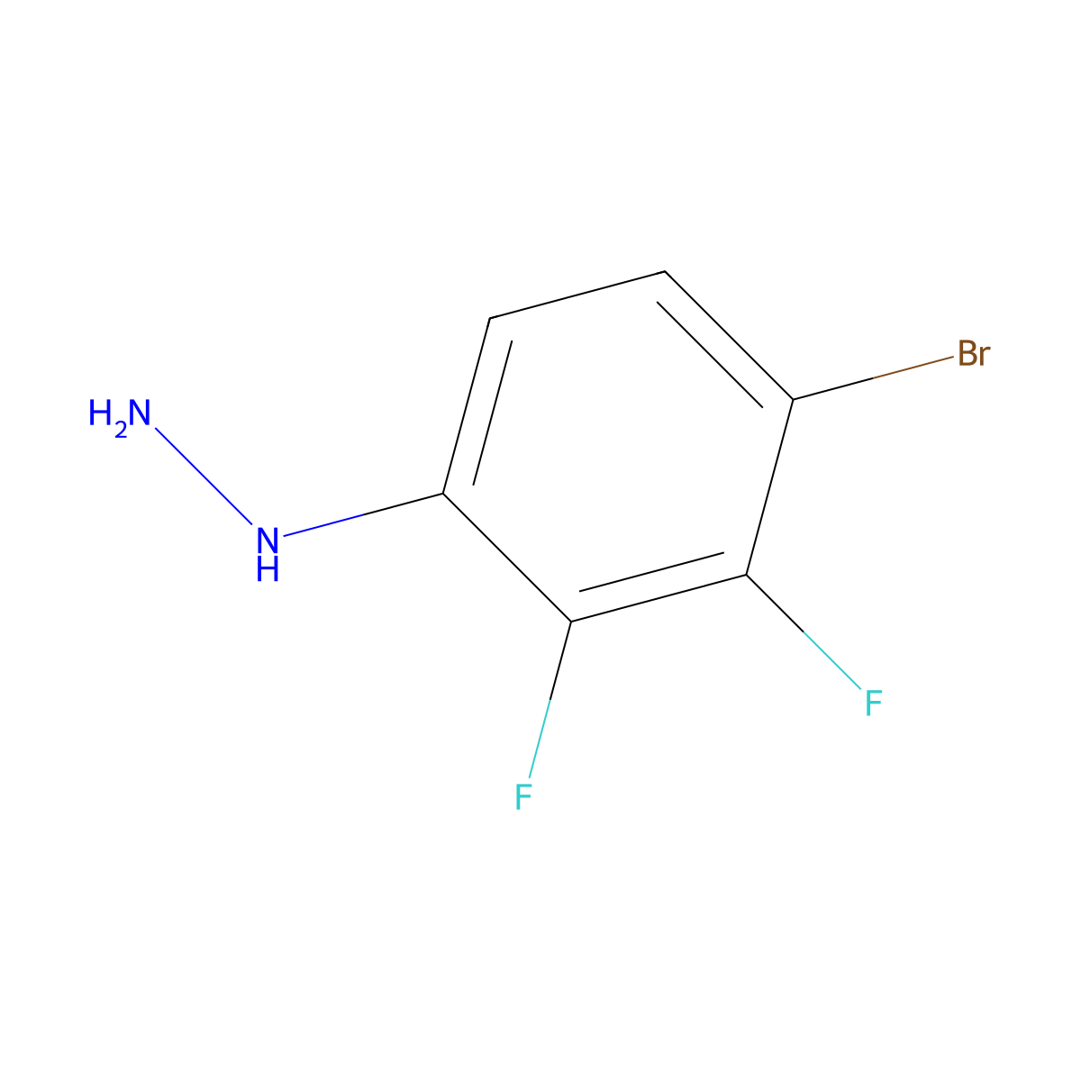 (4-Bromo-2,3-difluorophenyl)hydrazine molecular structure, CAS 2002752-75-0