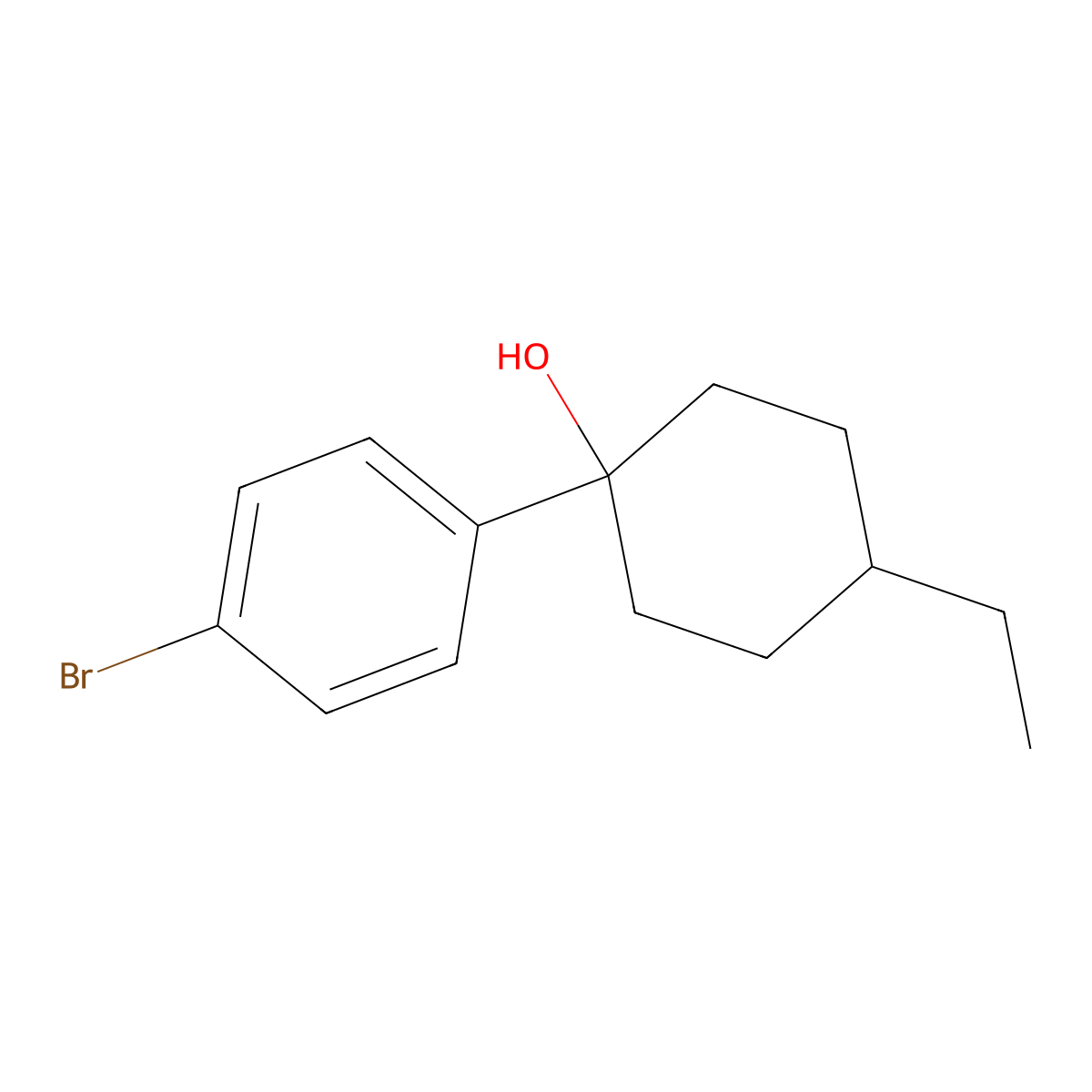 1-(4-Bromophenyl)-4-ethylcyclohexan-1-ol molecular structure, CAS 2002773-59-1