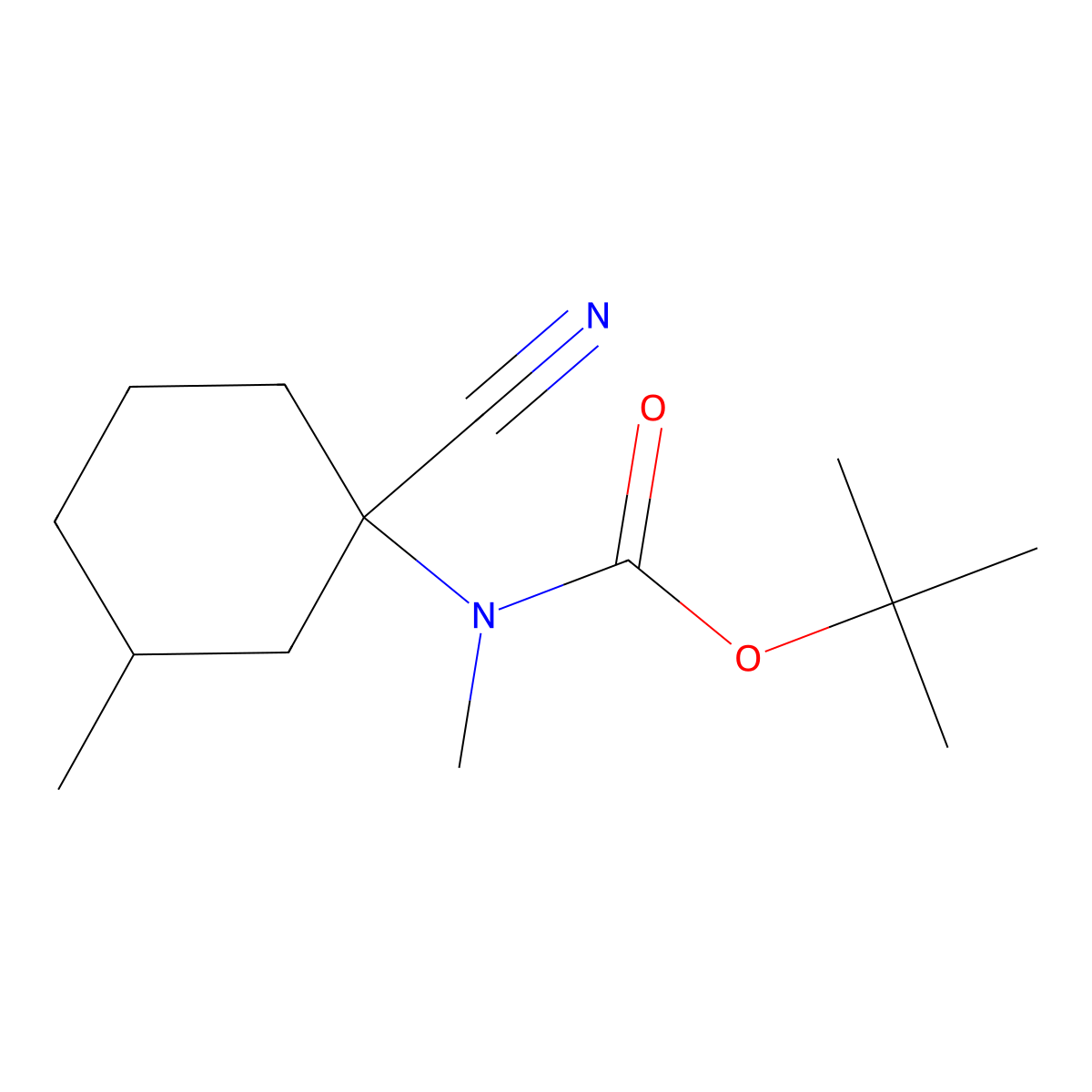 Tert-butyl N-(1-cyano-3-methylcyclohexyl)-N-methylcarbamate molecular structure, CAS 2002791-72-0