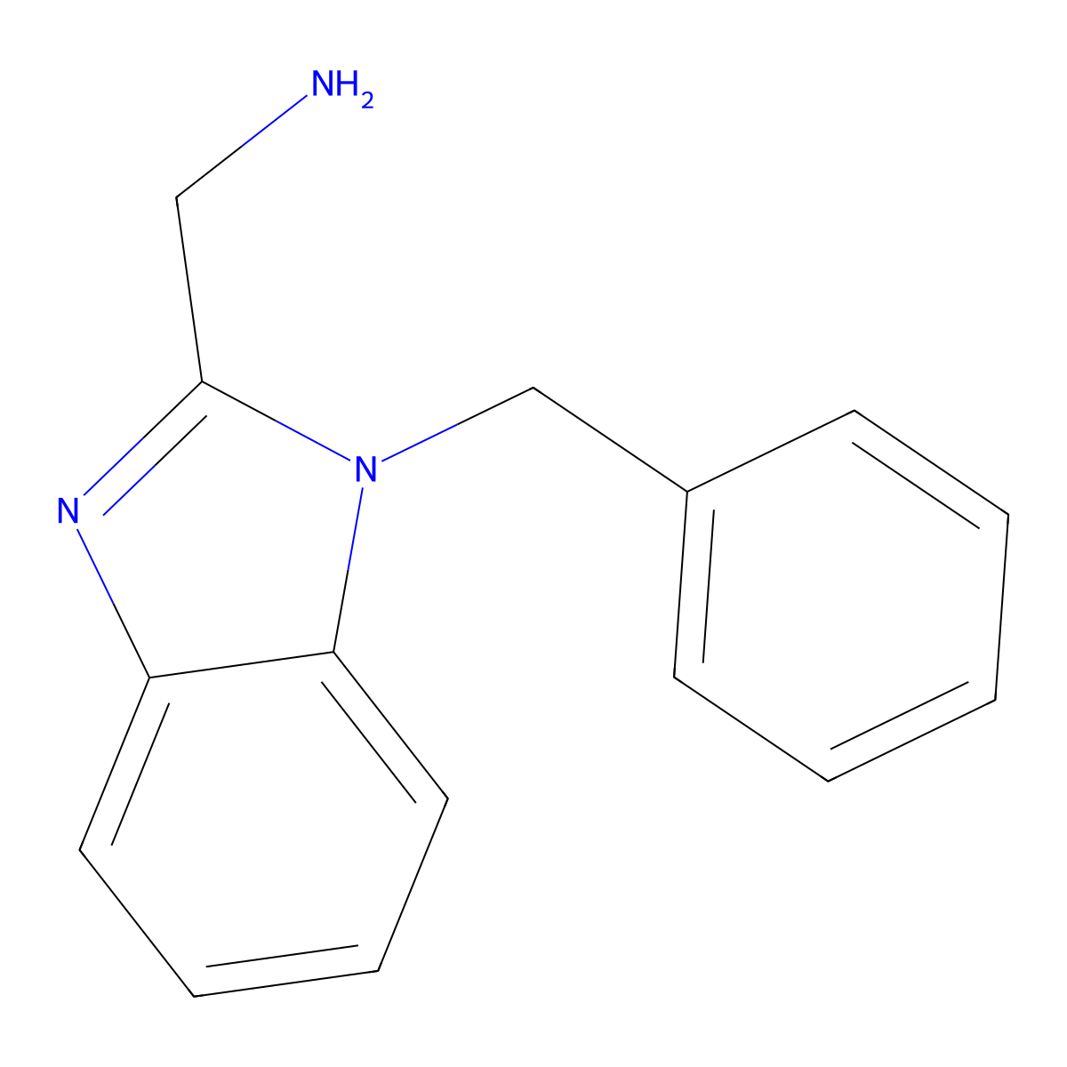 1-(1-Benzyl-1H-benzimidazol-2-yl)methanamine molecular structure, CAS 20028-36-8