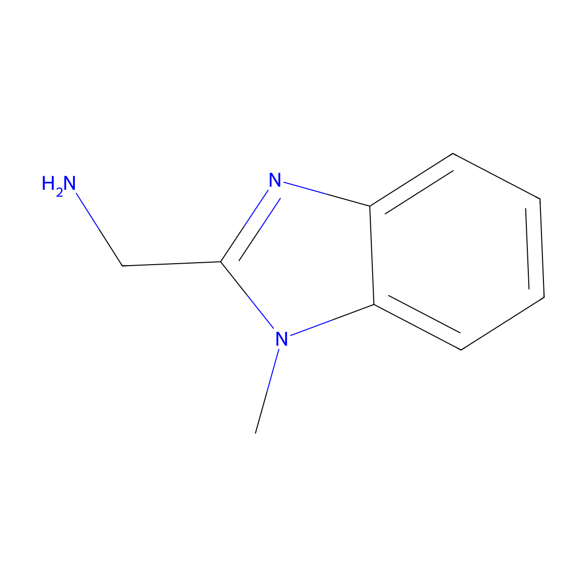 (1-Methyl-1h-benzimidazol-2-yl)methylamine molecular structure, CAS 20028-40-4