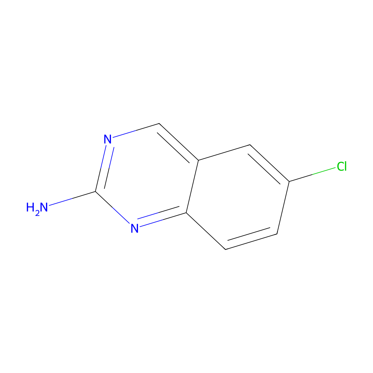 6-Chloroquinazolin-2-amine molecular structure, CAS 20028-71-1
