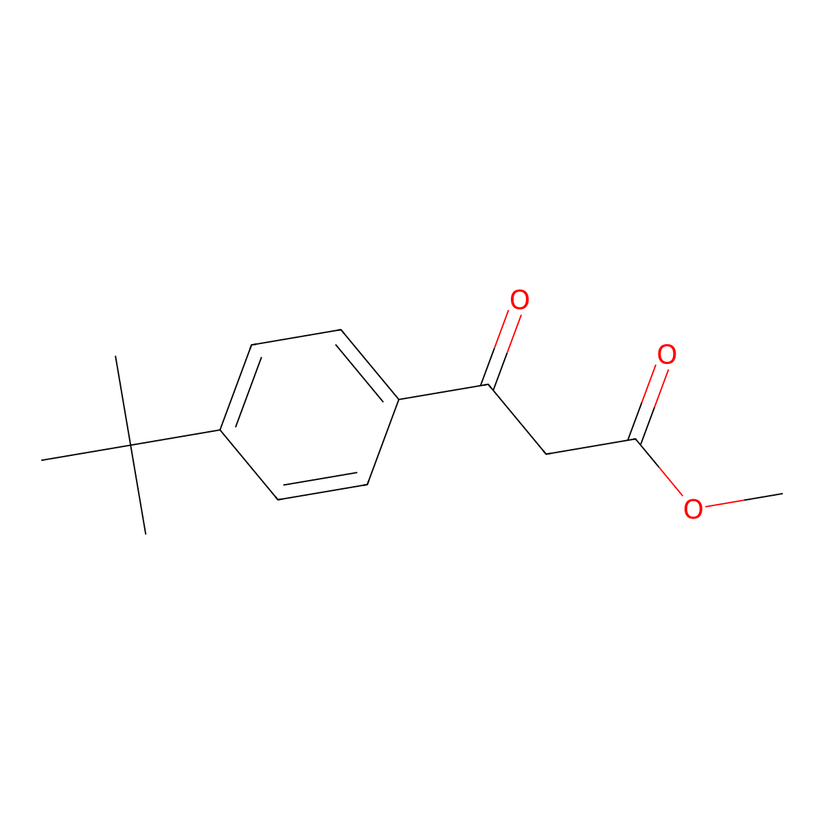 Methyl 3-(4-tert-butylphenyl)-3-oxopropanoate molecular structure, CAS 200280-57-5