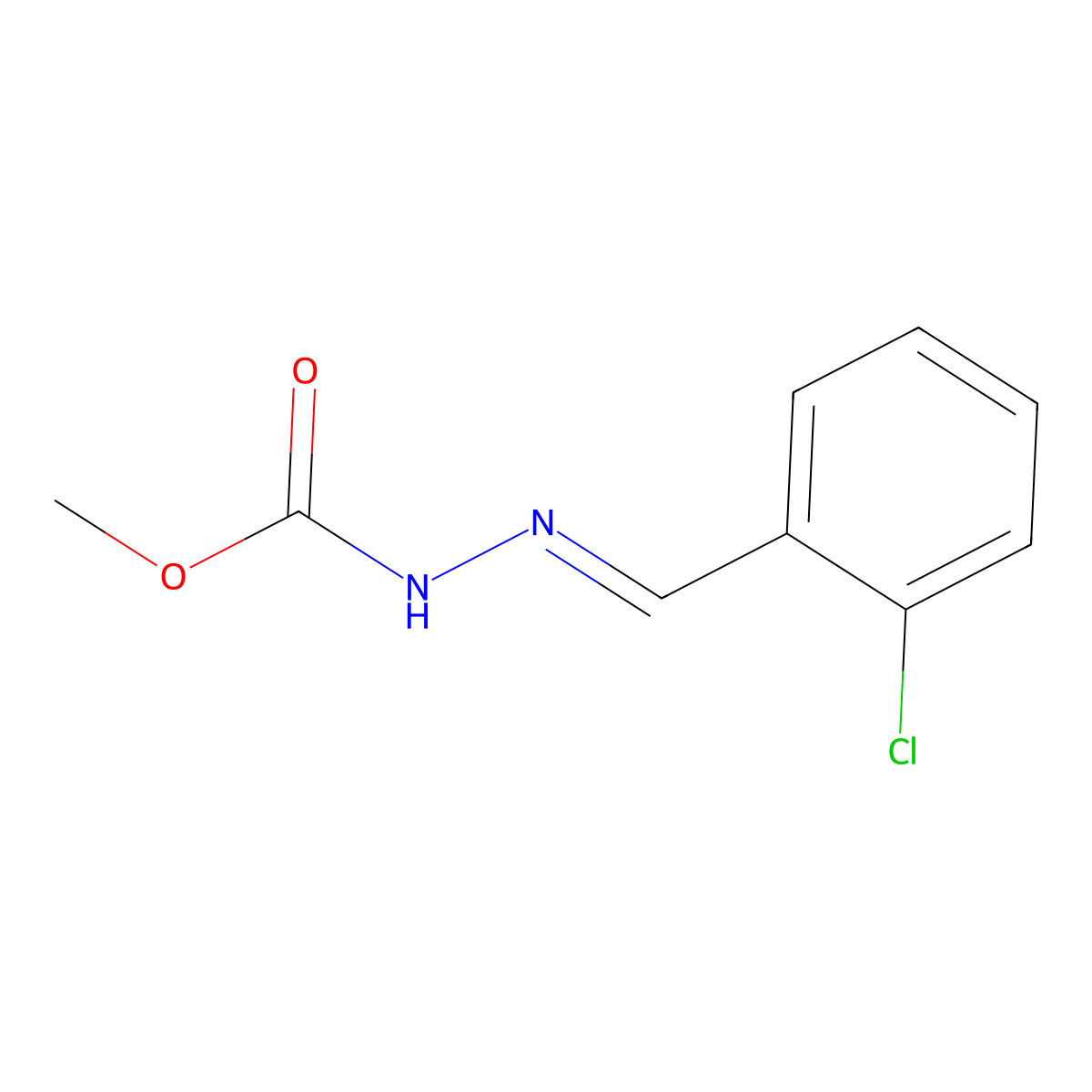 methyl 2-[(E)-(2-chlorophenyl)methylidene]-1-hydrazinecarboxylate molecular structure, CAS 200280-89-3