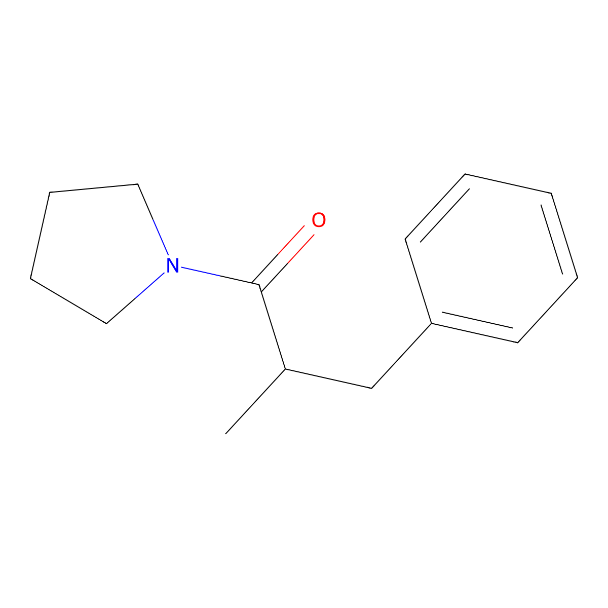2-Methyl-3-phenyl-1-(pyrrolidin-1-yl)propan-1-one molecular structure, CAS 200283-03-0