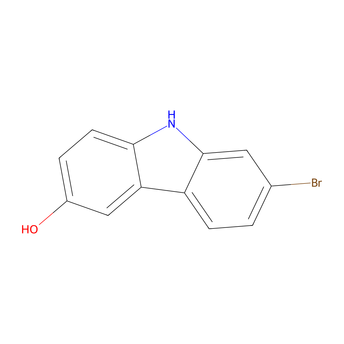 7-bromo-9H-carbazol-3-ol molecular structure, CAS 200289-88-9