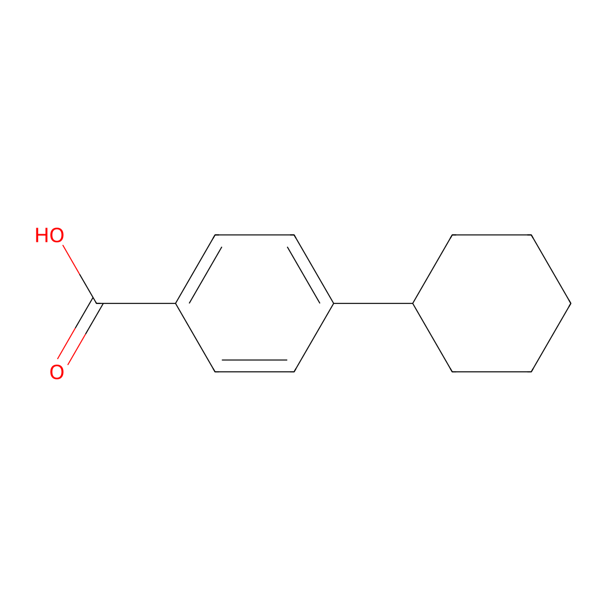 4-Cyclohexylbenzoic acid molecular structure, CAS 20029-52-1