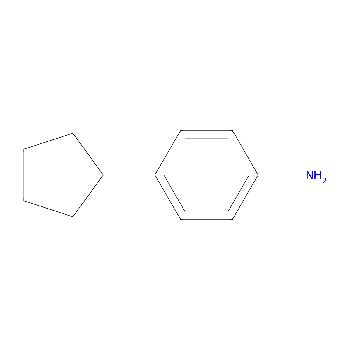 4-Cyclopentylaniline molecular structure, CAS 20029-53-2