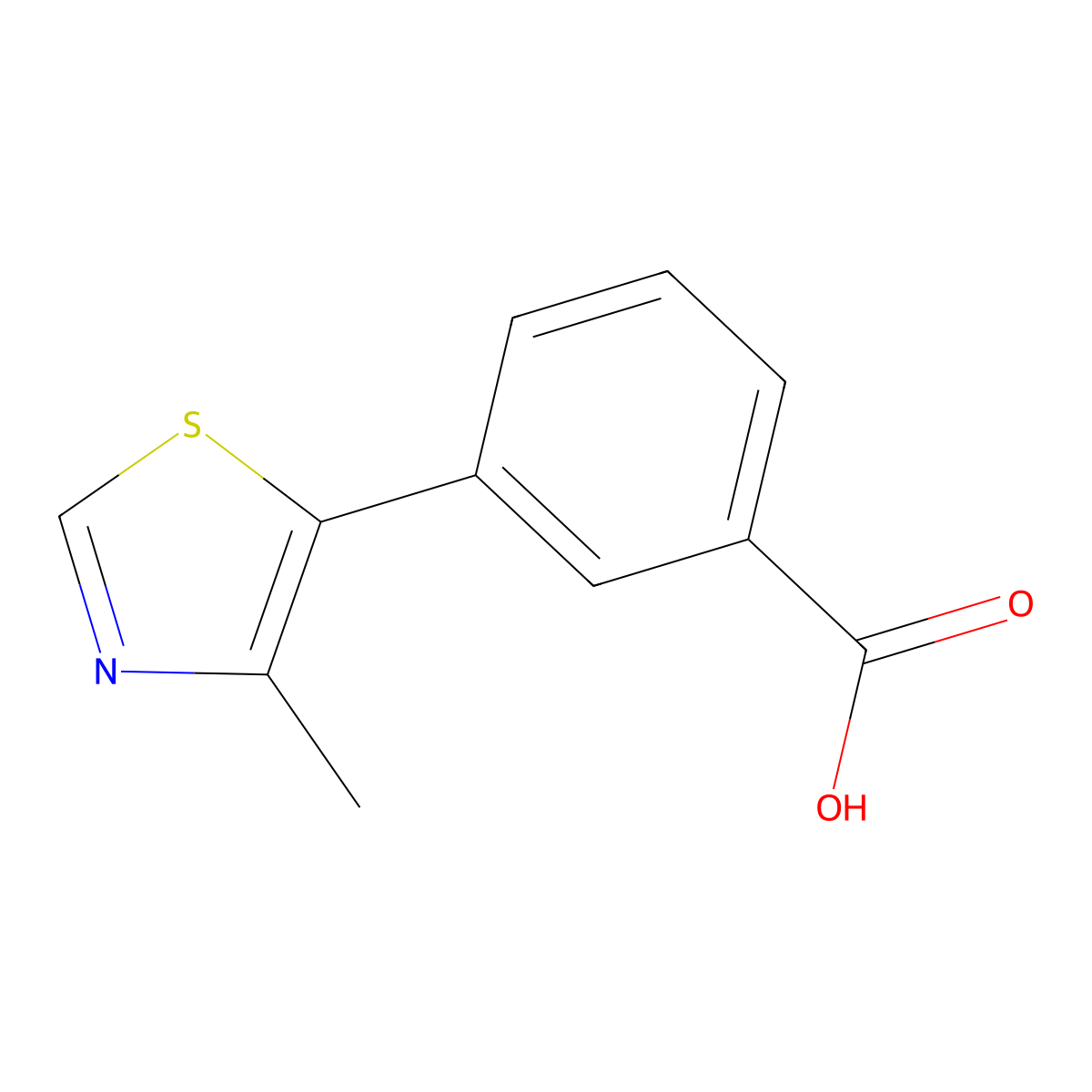 3-(4-Methyl-1,3-thiazol-5-yl)benzoic acid molecular structure, CAS 2002932-83-2