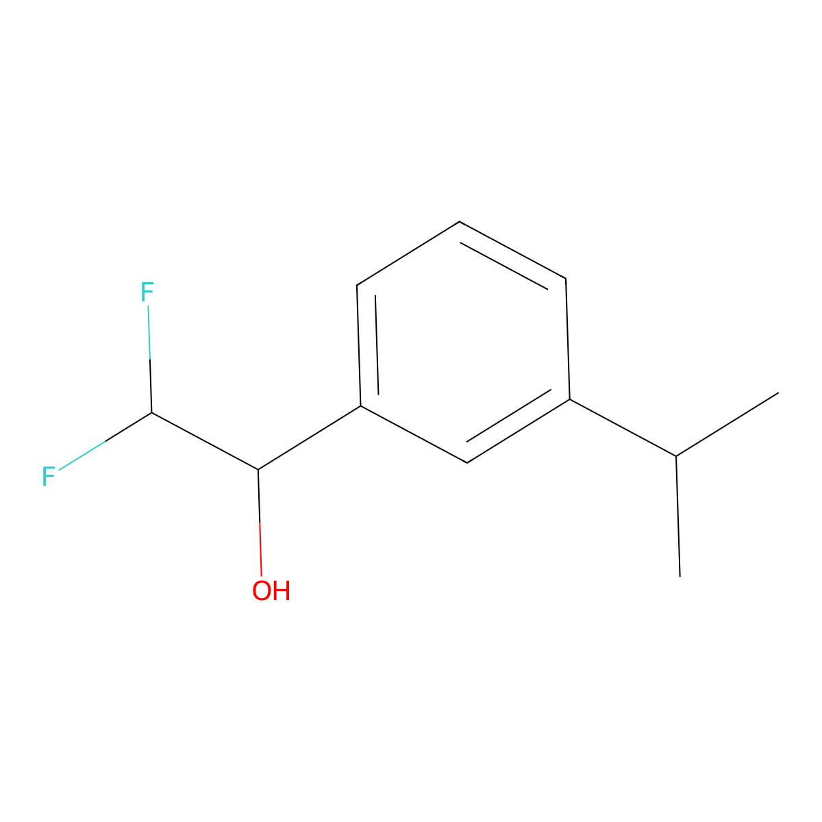 2,2-Difluoro-1-[3-(propan-2-yl)phenyl]ethan-1-ol molecular structure, CAS 2002990-90-9