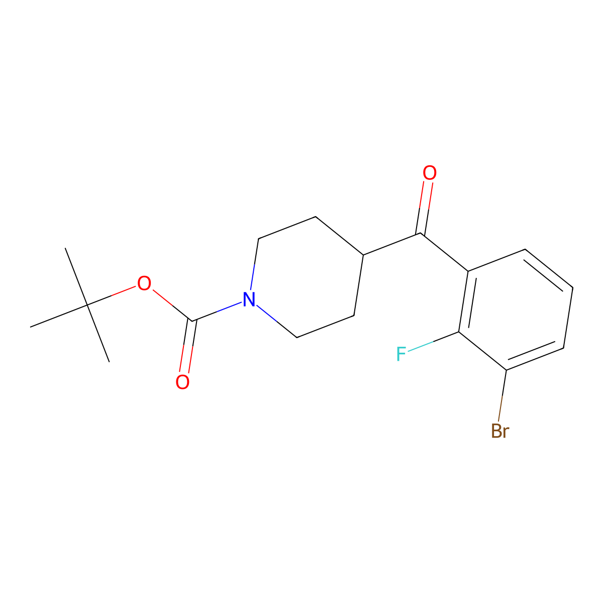 1,1-Dimethylethyl 4-(3-bromo-2-fluorobenZoyl)-1-piperidinecarboxylate molecular structure, CAS 2002991-12-8