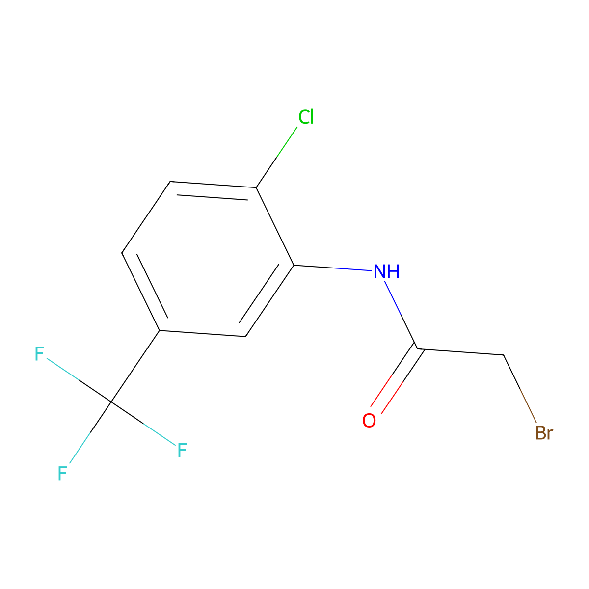 2-bromo-N-[2-chloro-5-(trifluoromethyl)phenyl]acetamide molecular structure, CAS 2003-05-6
