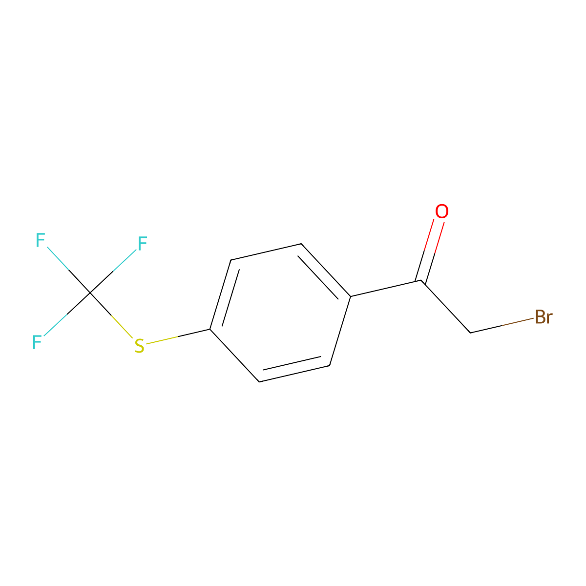 4-(Trifluoromethylthio)phenacyl bromide molecular structure, CAS 2003-11-4