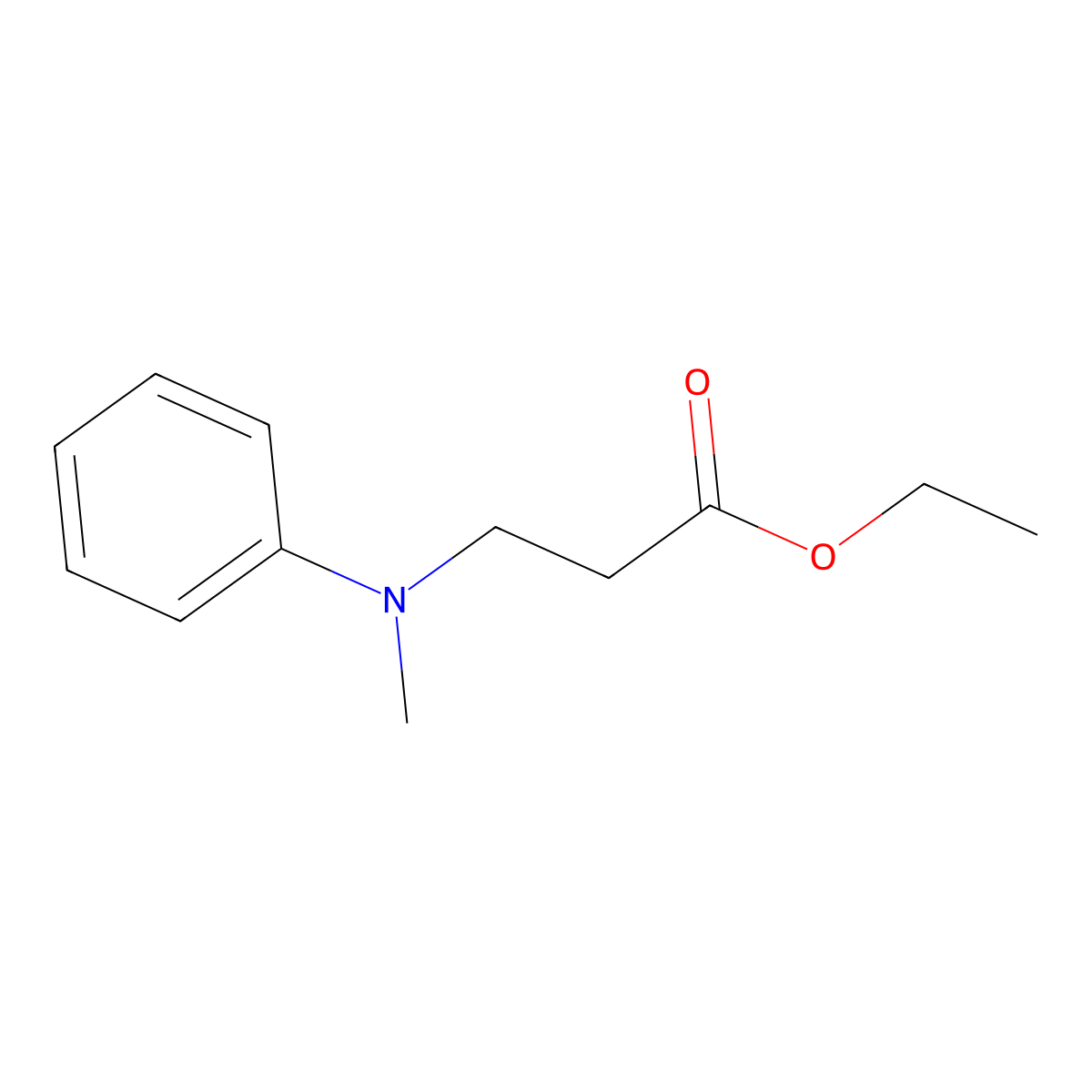 Ethyl 3-(methyl(phenyl)amino)propanoate molecular structure, CAS 2003-76-1