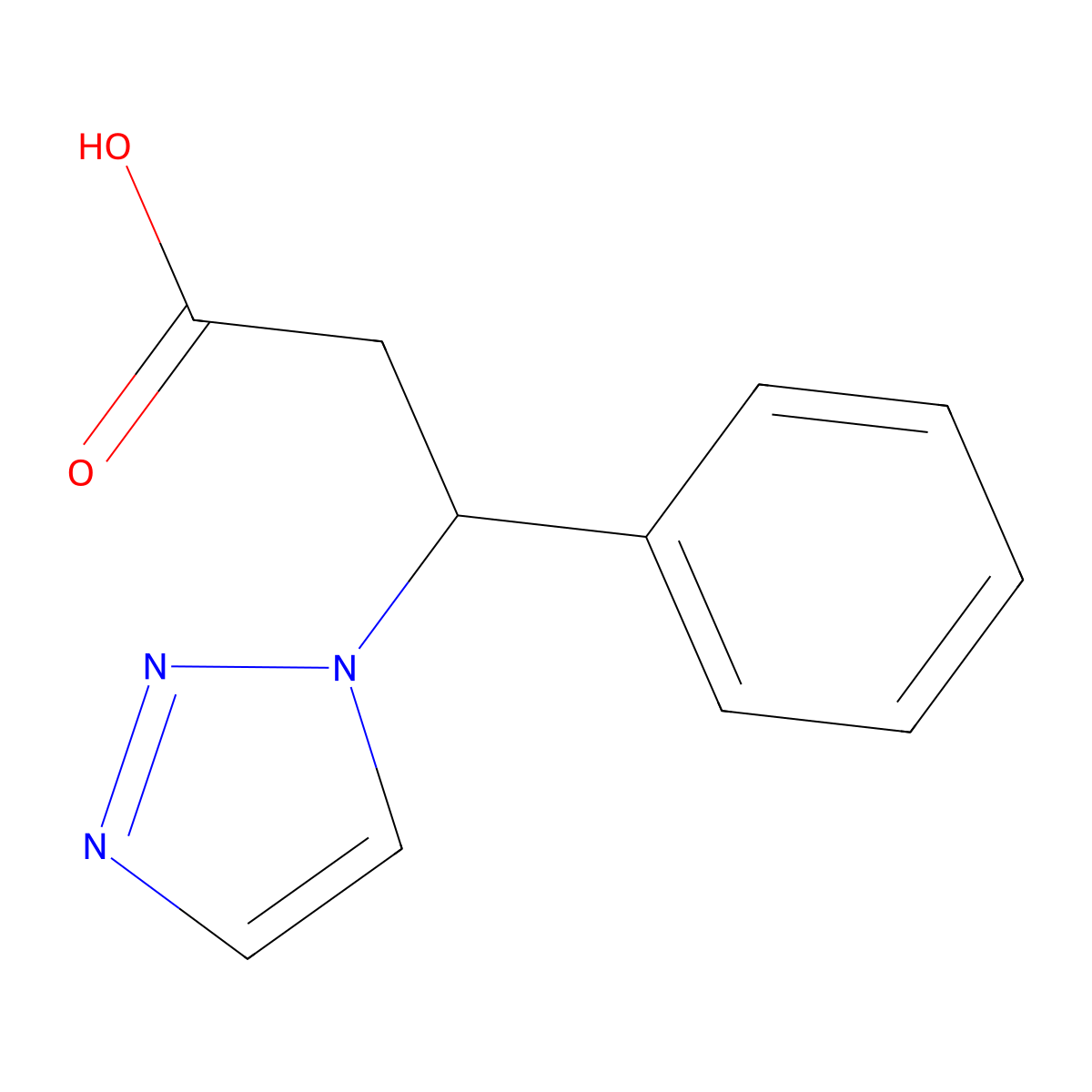 3-phenyl-3-(1H-1,2,3-triazol-1-yl)propanoic acid molecular structure, CAS 2003011-44-5