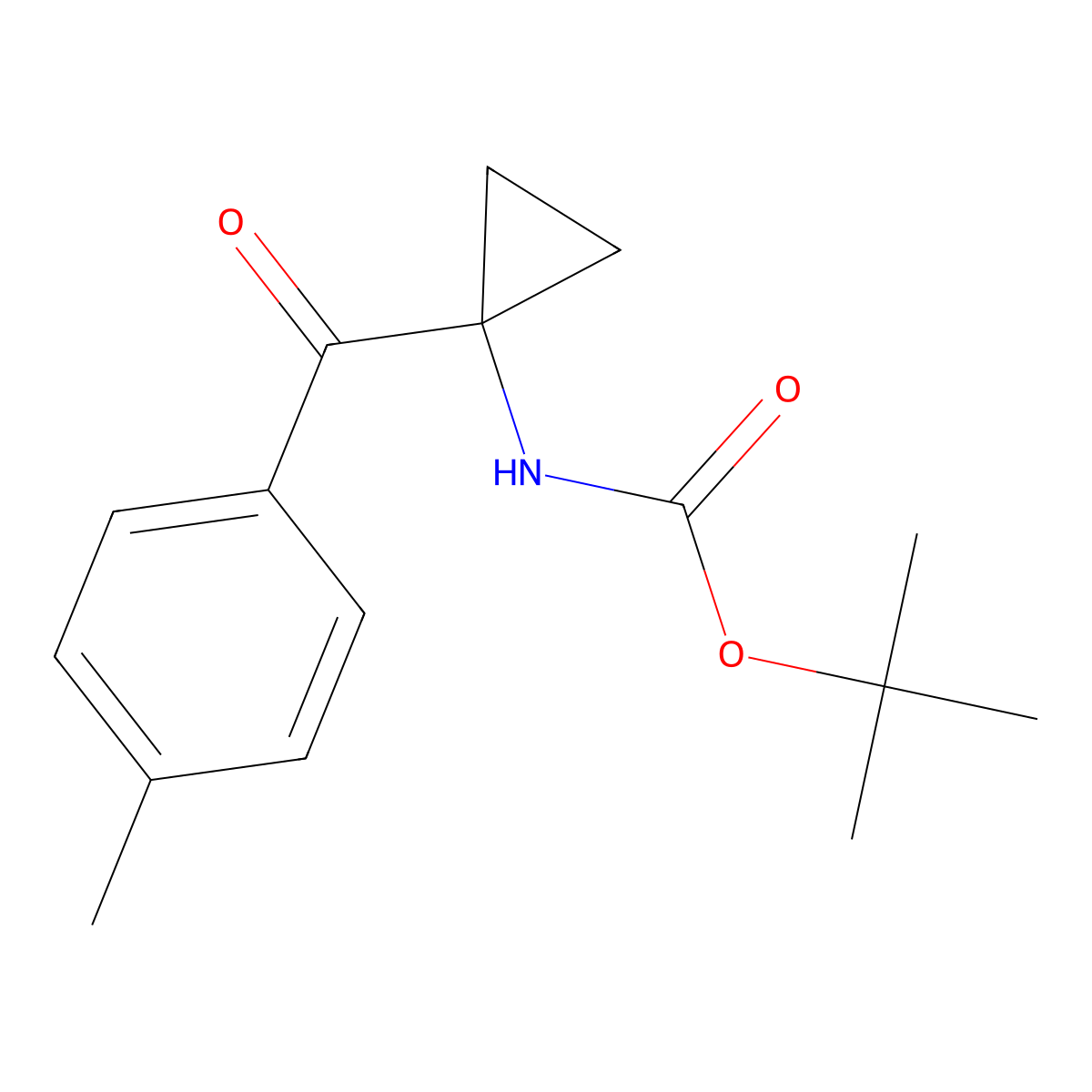 tert-Butyl N-{1-[(4-methylphenyl)carbonyl]cyclopropyl}carbamate molecular structure, CAS 2003049-79-2