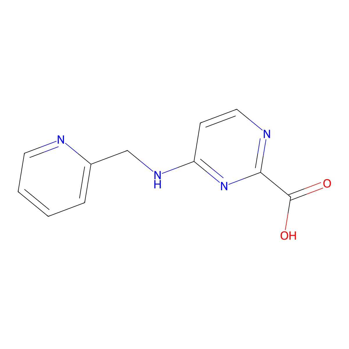 4-{[(Pyridin-2-yl)methyl]amino}pyrimidine-2-carboxylic acid molecular structure, CAS 2003101-77-5