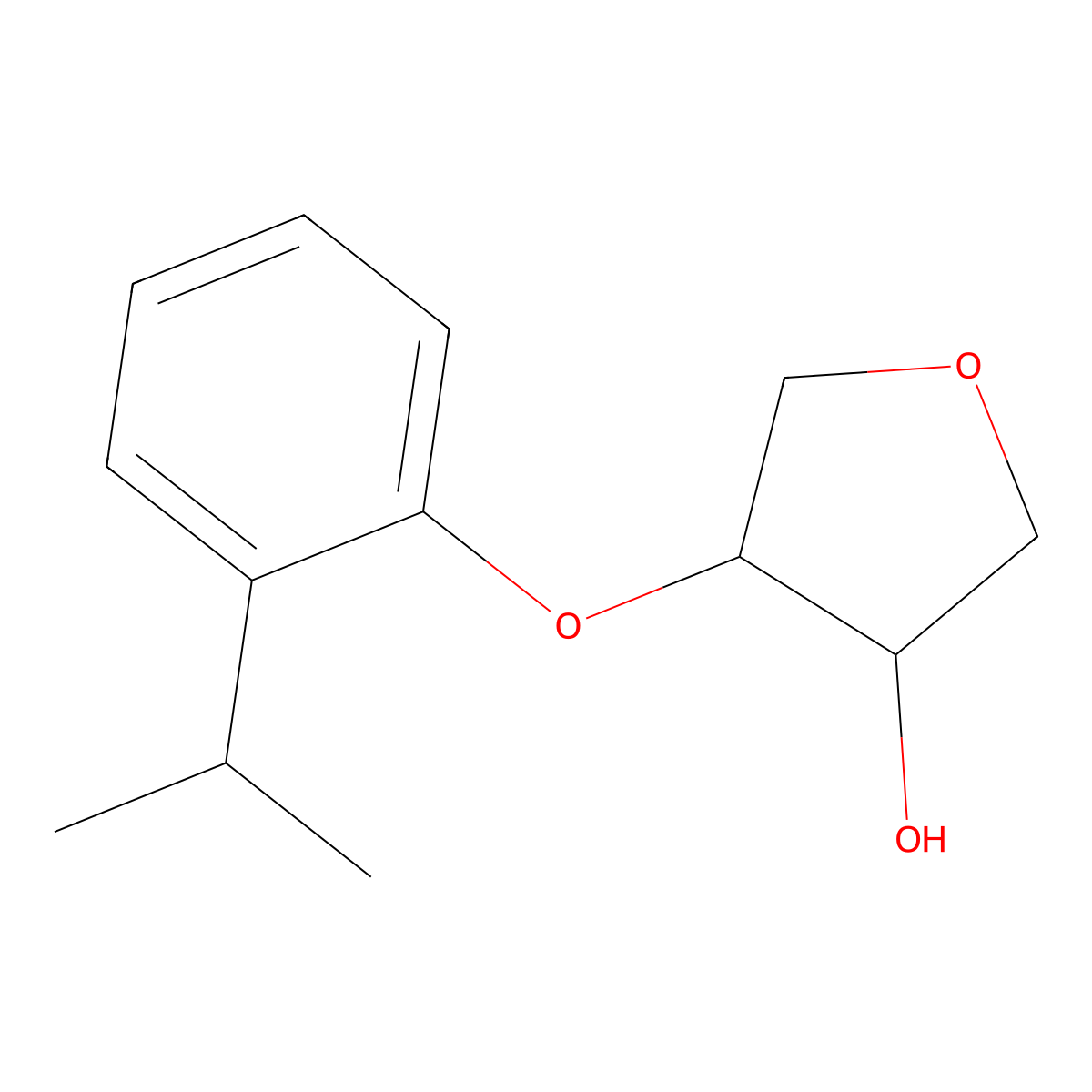 (3S,4S)-4-(2-propan-2-ylphenoxy)oxolan-3-ol molecular structure, CAS 2003134-48-1