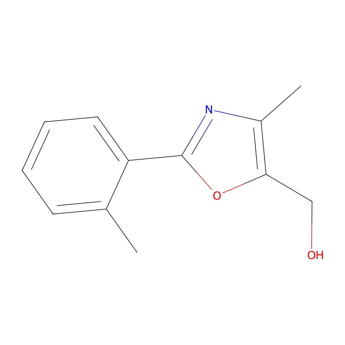 [4-Methyl-2-(2-methylphenyl)-1,3-oxazol-5-yl]methanol molecular structure, CAS 2003137-37-7