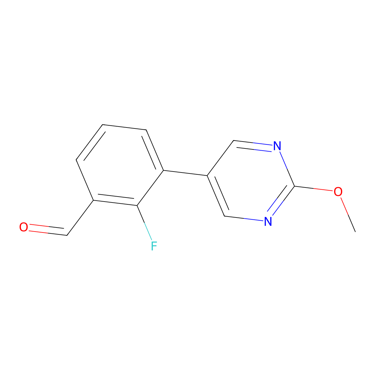 2-Fluoro-3-(2-methoxypyrimidin-5-yl)benzaldehyde molecular structure, CAS 2003145-02-4