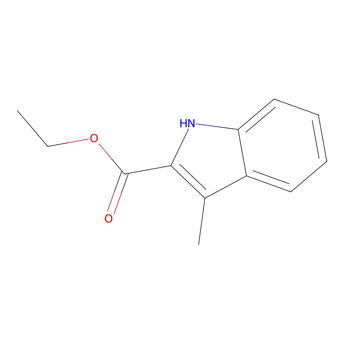 Ethyl 3-Methylindole-2-carboxylate molecular structure, CAS 20032-31-9