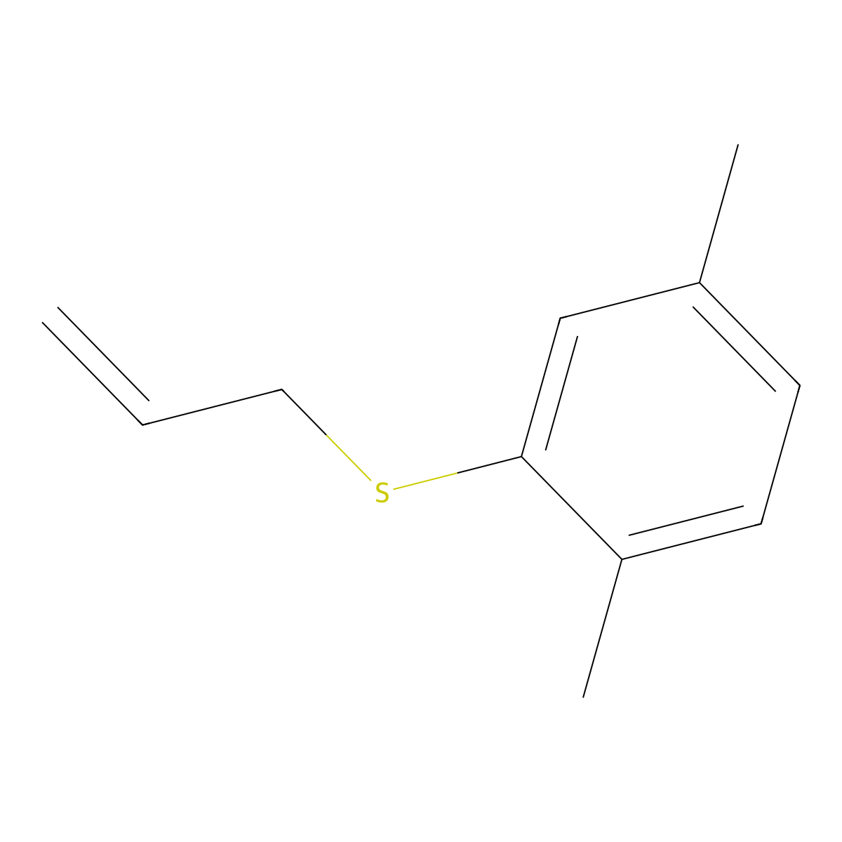 1-Allylsulfanyl-2,5-dimethylbenzene molecular structure, CAS 20032-57-9