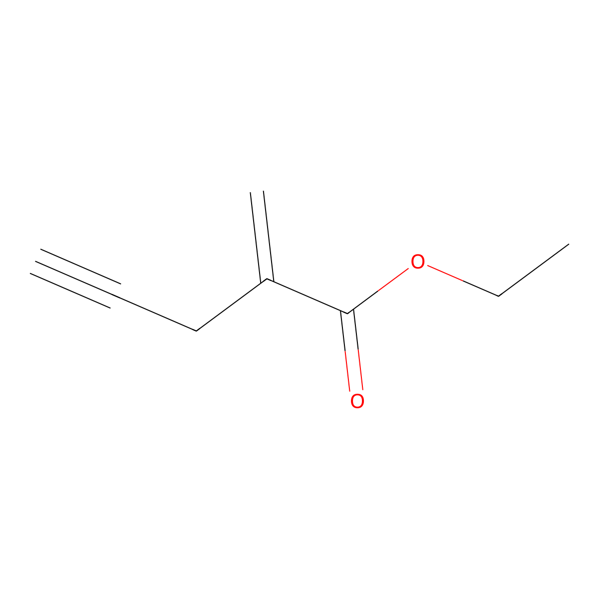 Ethyl 2-methylenepent-4-ynoate molecular structure, CAS 20032-74-0