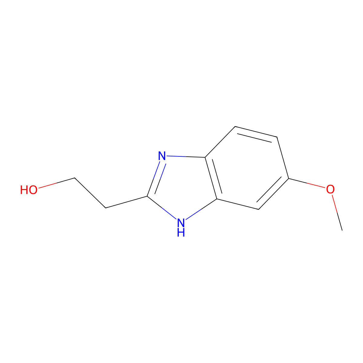 2-(5-methoxy-1H-benzo[d]imidazol-2-yl)ethanol molecular structure, CAS 20032-98-8