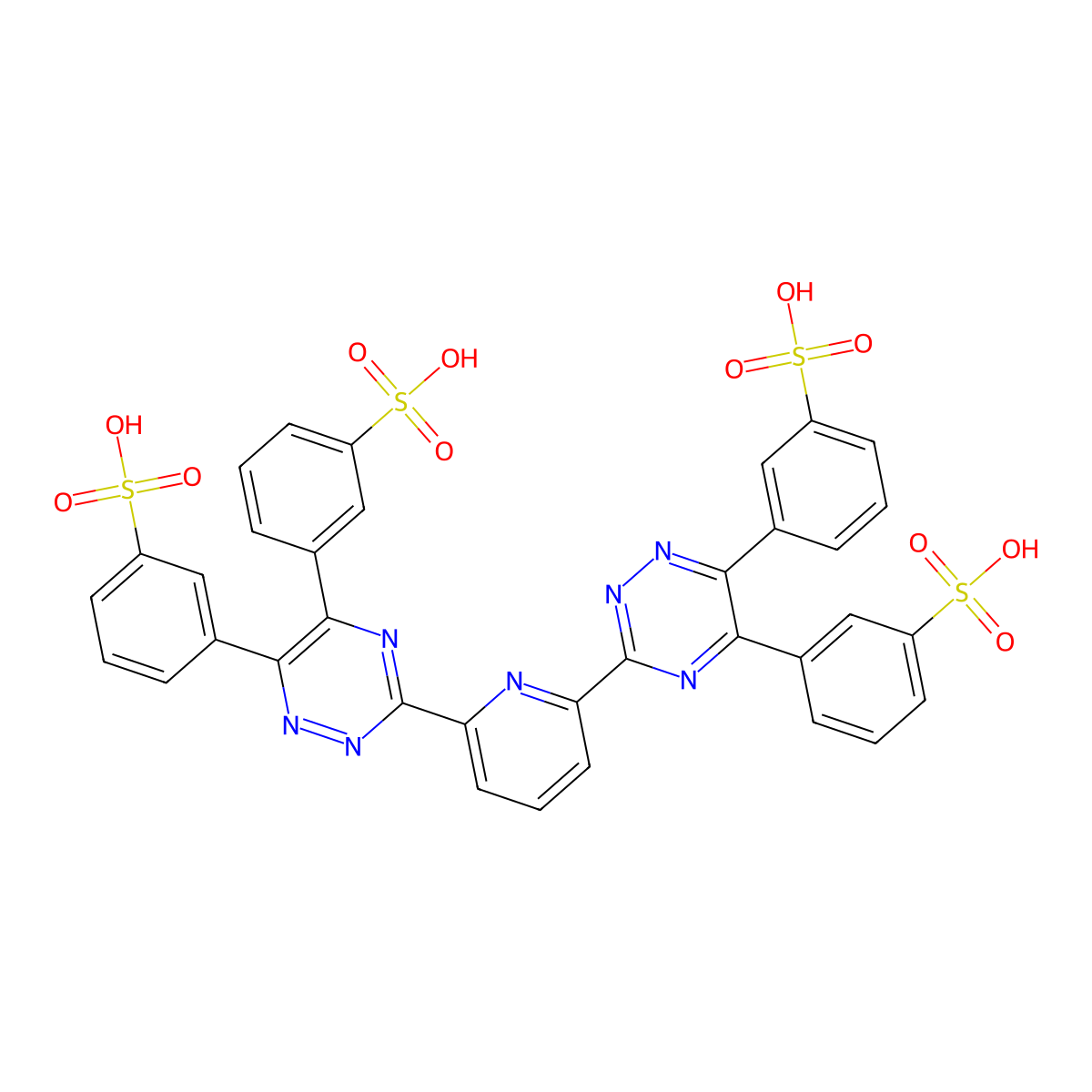 3,3',3'',3'''-[2,6-Pyridinediylbis(1,2,4-triazine-3,5,6-triyl)]tetrakis[benzenesulfonic acid] molecular structure, CAS 2003202-11-5