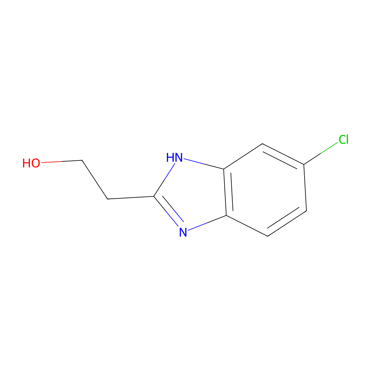2-(6-chloro-1H-benzimidazol-2-yl)ethanol molecular structure, CAS 20033-00-5