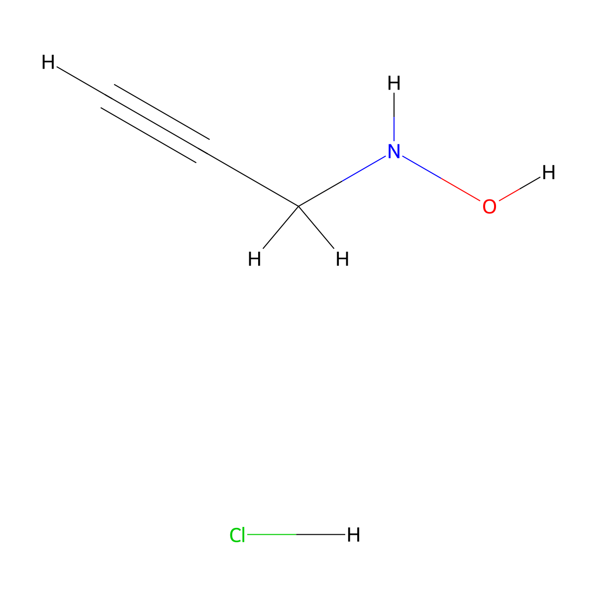 N-(prop-2-yn-1-yl)hydroxylamine hydrochloride molecular structure, CAS 20033-38-9