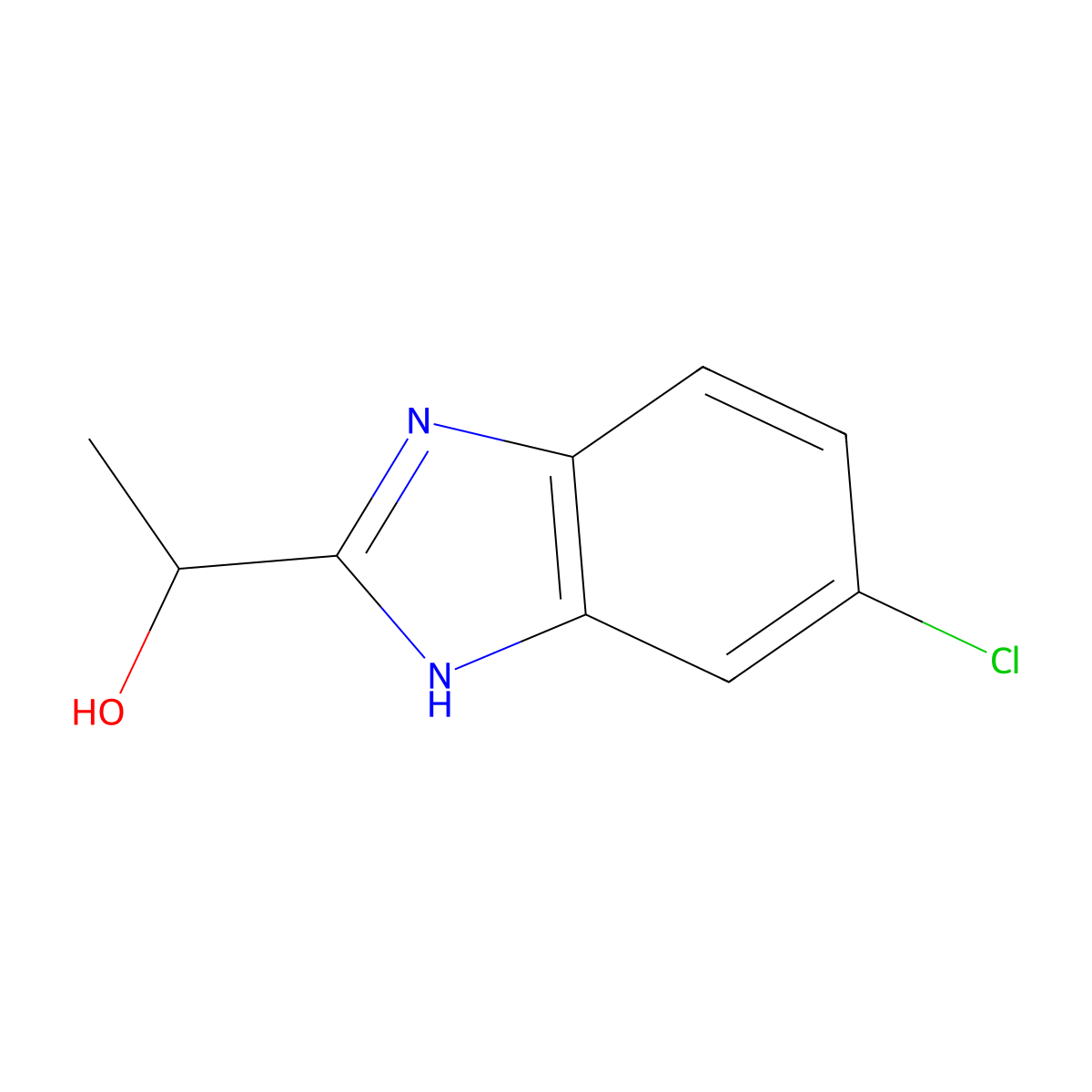 1-(5-chloro-1H-1,3-benzodiazol-2-yl)ethan-1-ol molecular structure, CAS 20033-96-9