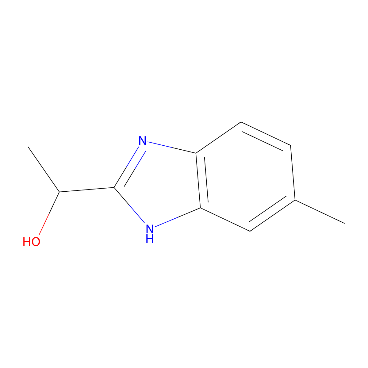 1-(5-methyl-1H-1,3-benzodiazol-2-yl)ethan-1-ol molecular structure, CAS 20033-97-0