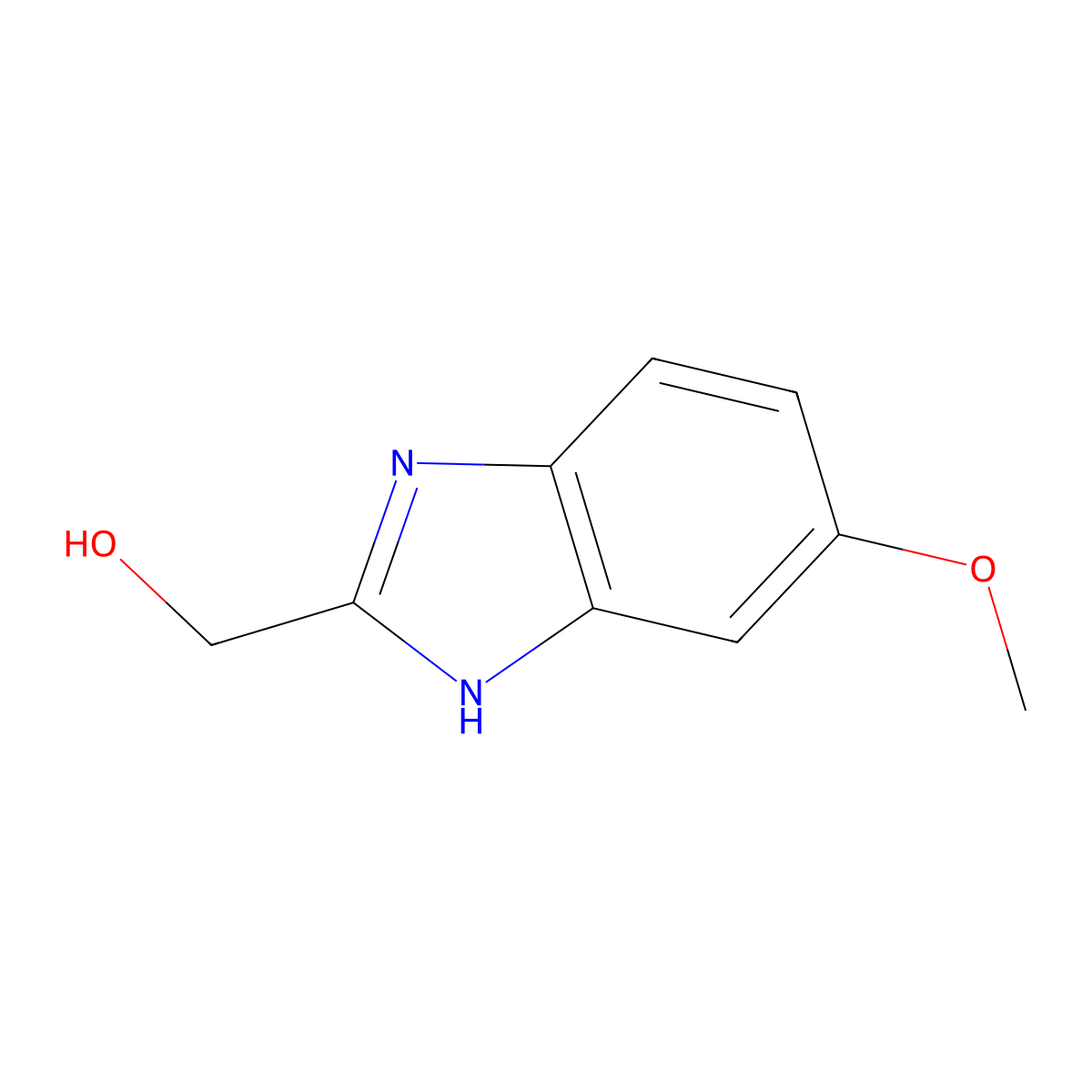 (6-methoxy-1H-benzimidazol-2-yl)methanol molecular structure, CAS 20033-99-2