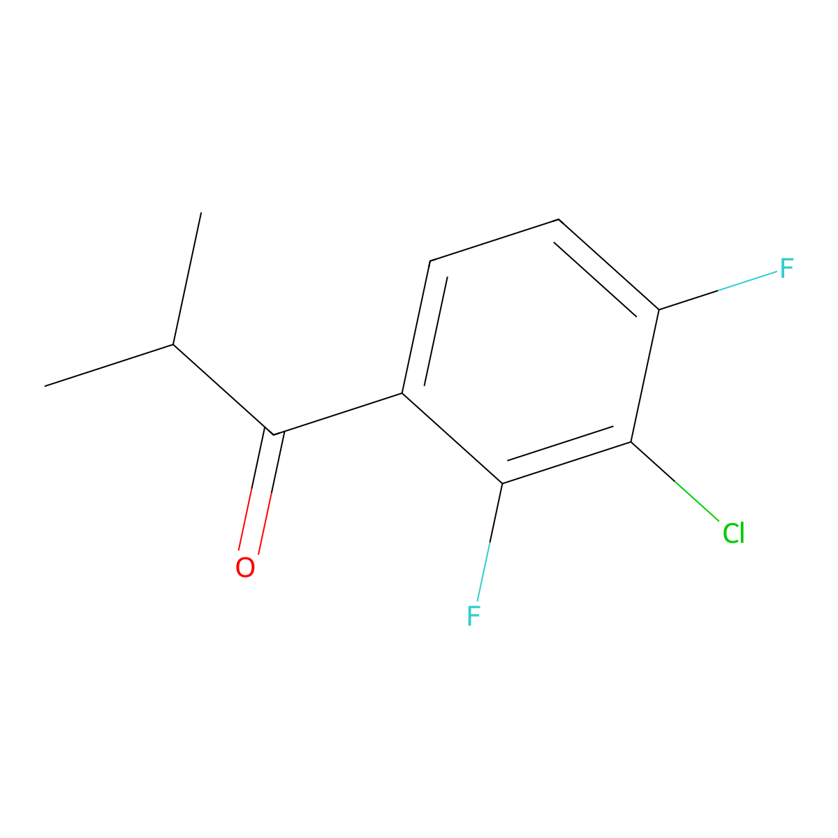 1-(3-Chloro-2,4-difluorophenyl)-2-methyl-1-propanone molecular structure, CAS 2003338-17-6