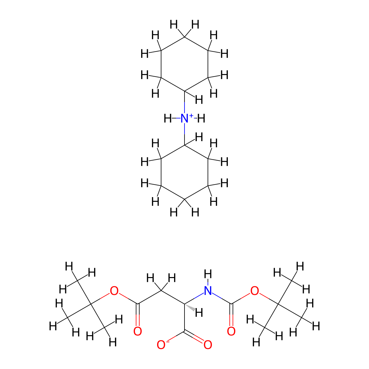 Boc-D-aspartic acid-beta-tert-butyl ester dicyclohexylammonium salt molecular structure, CAS 200334-95-8