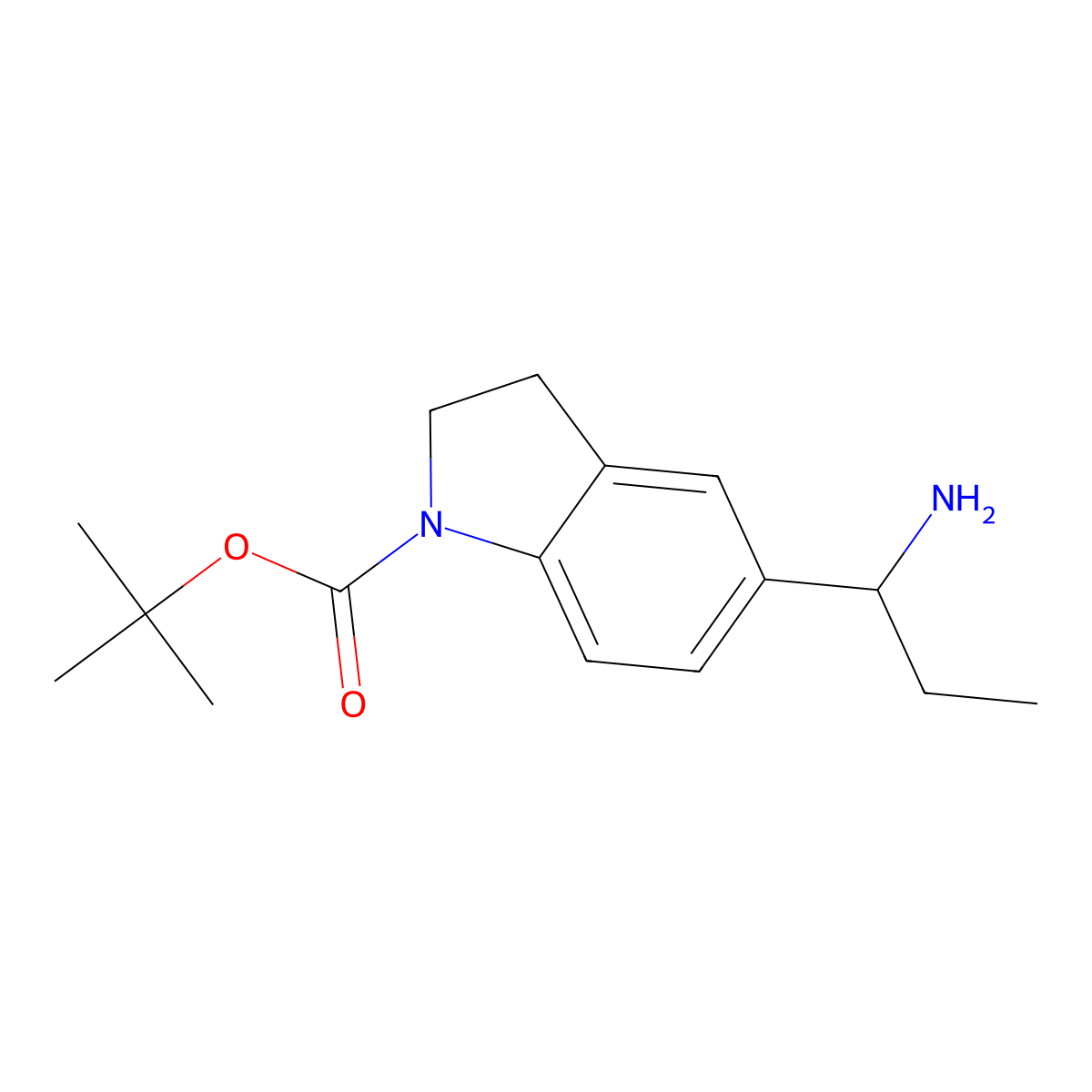 Tert-butyl 5-(1-aminopropyl)indoline-1-carboxylate molecular structure, CAS 2003347-78-0