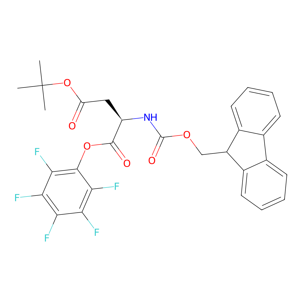 Fmoc-d-asp(otbu)-opfp molecular structure, CAS 200335-75-7