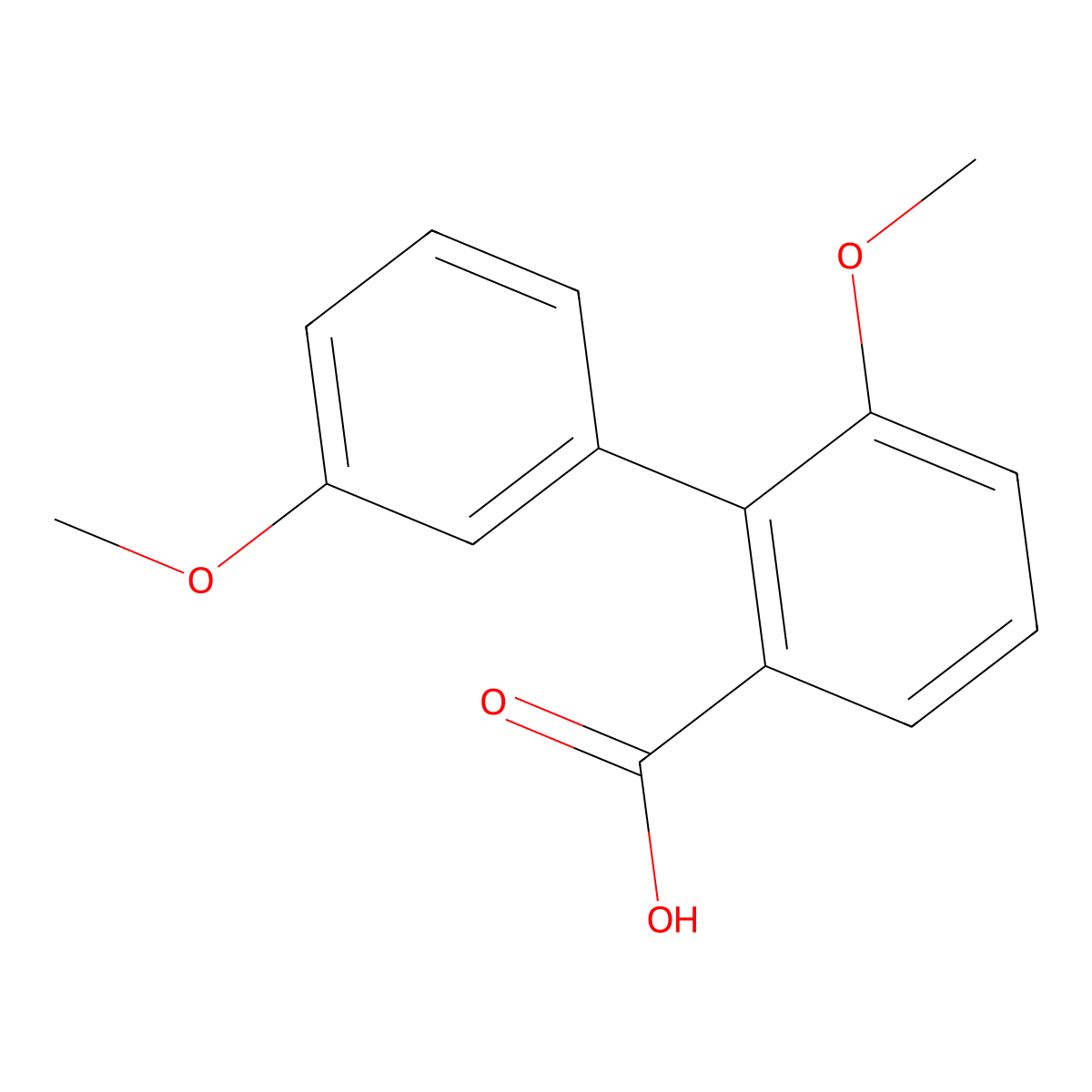 3',6-Dimethoxy[1,1'-biphenyl]-2-carboxylic acid molecular structure, CAS 200336-03-4