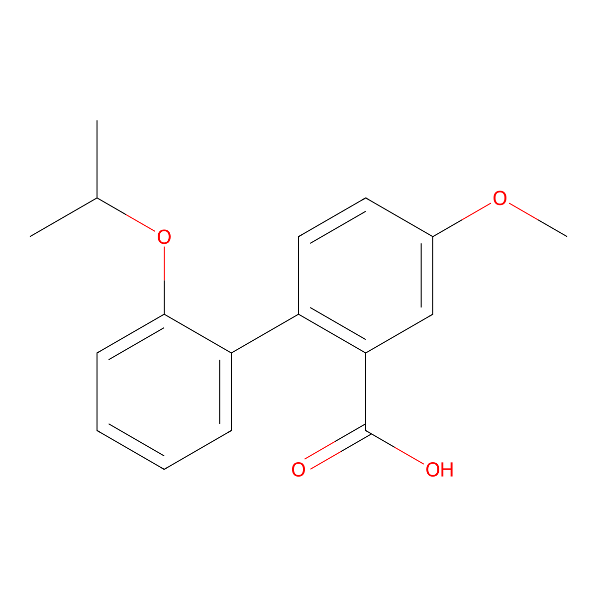 2'-Isopropoxy-4-methoxy-biphenyl-2-carboxylic acid molecular structure, CAS 200336-11-4