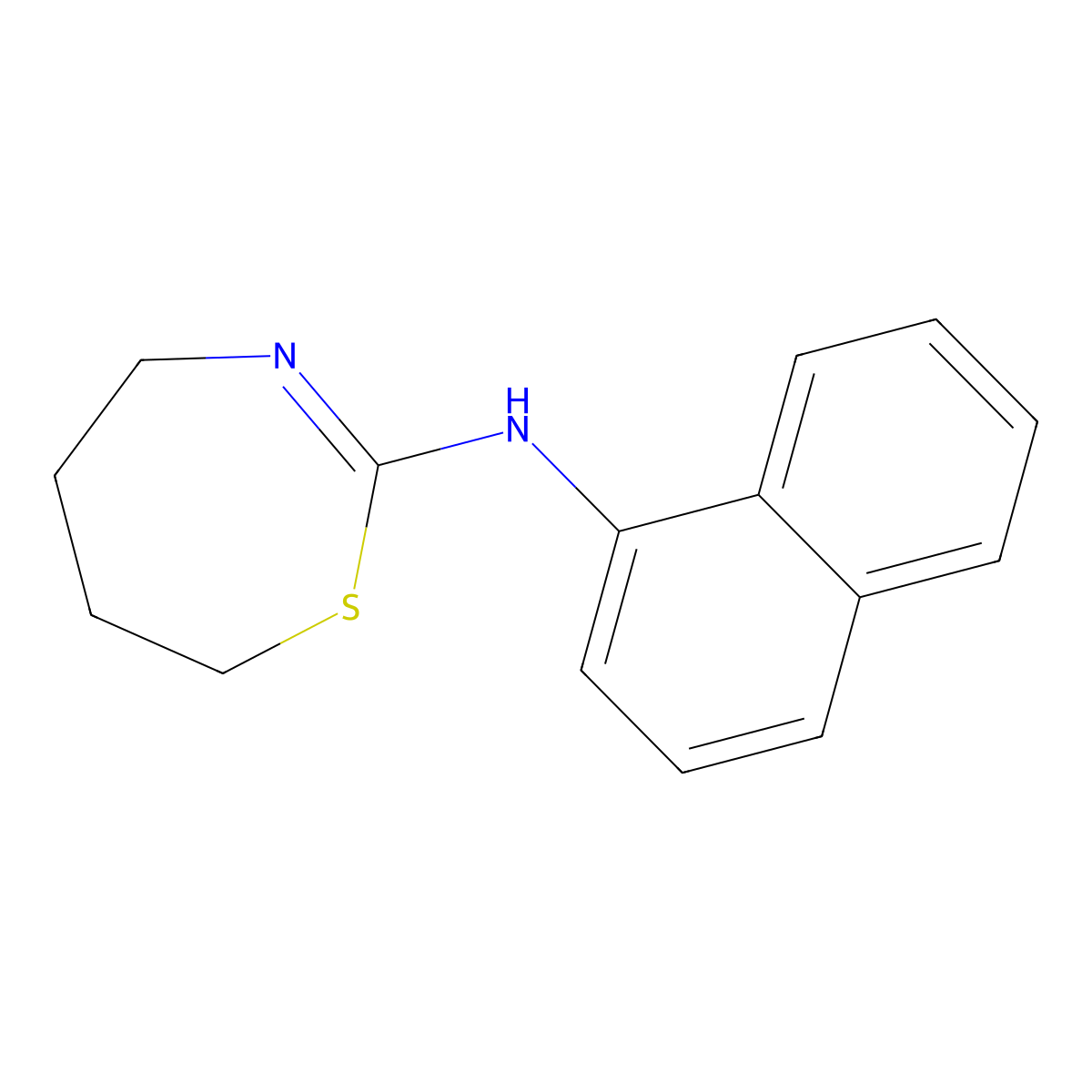 Naphthalen-1-yl-[1,3]thiazepan-2-ylidene-amine molecular structure, CAS 200337-27-5