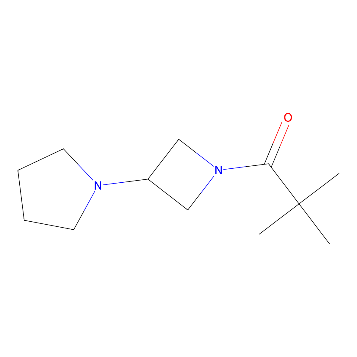 2,2-Dimethyl-1-[3-(pyrrolidin-1-yl)azetidin-1-yl]propan-1-one molecular structure, CAS 2003381-10-8