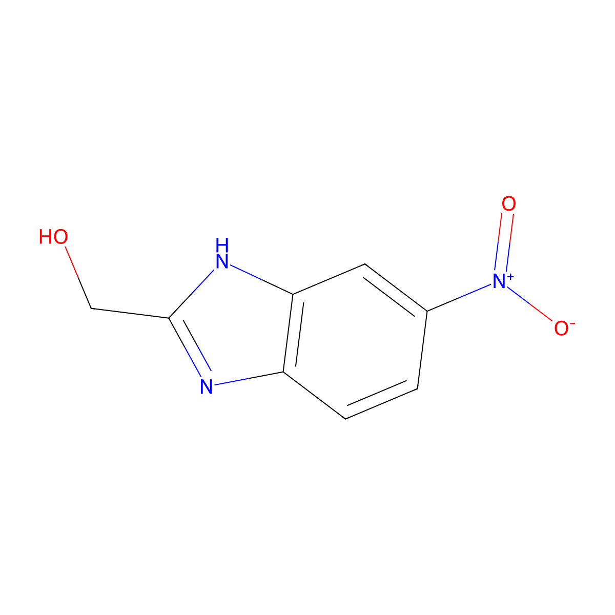 (5-nitro-1H-1,3-benzodiazol-2-yl)methanol molecular structure, CAS 20034-00-8