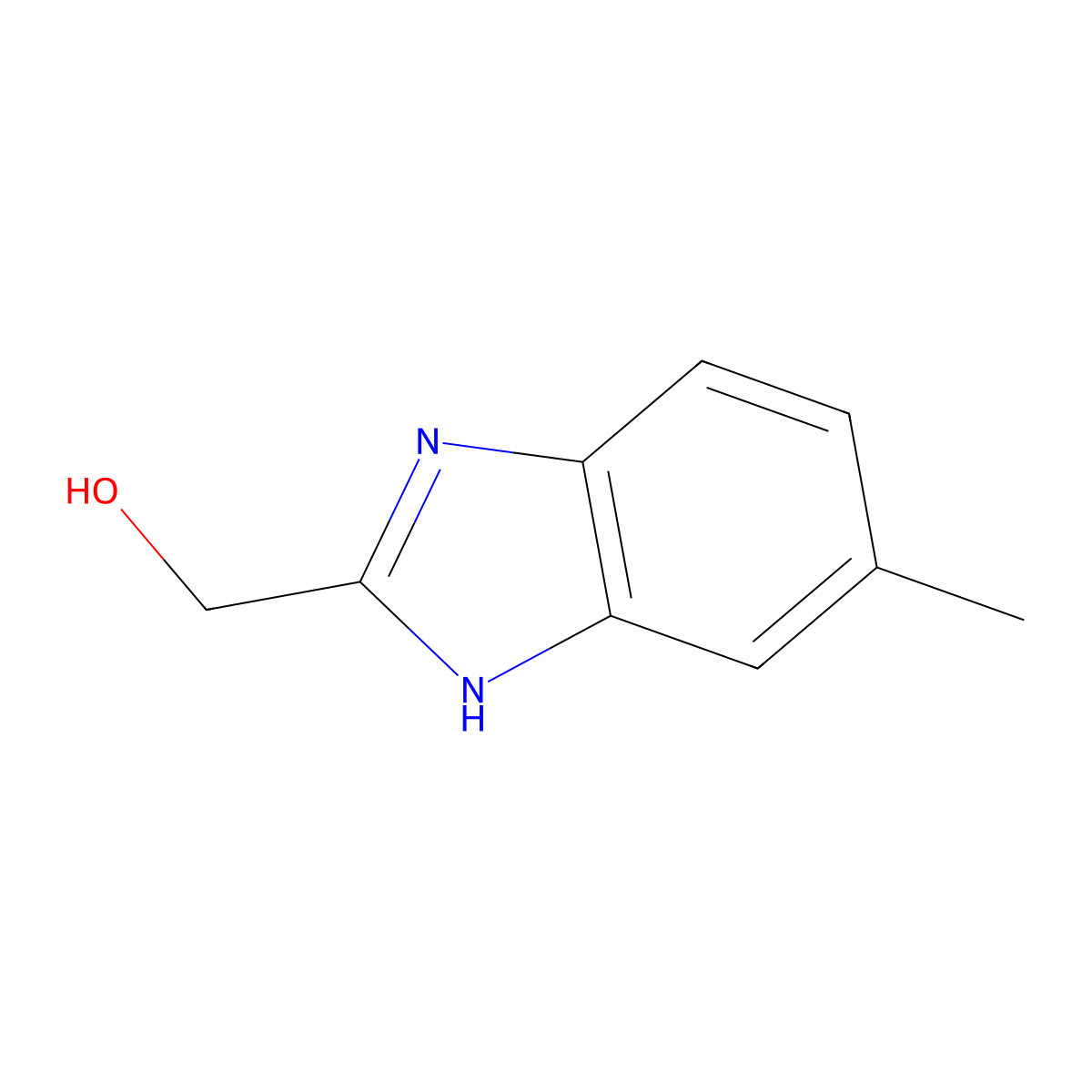 (5-methyl-1H-1,3-benzodiazol-2-yl)methanol molecular structure, CAS 20034-02-0