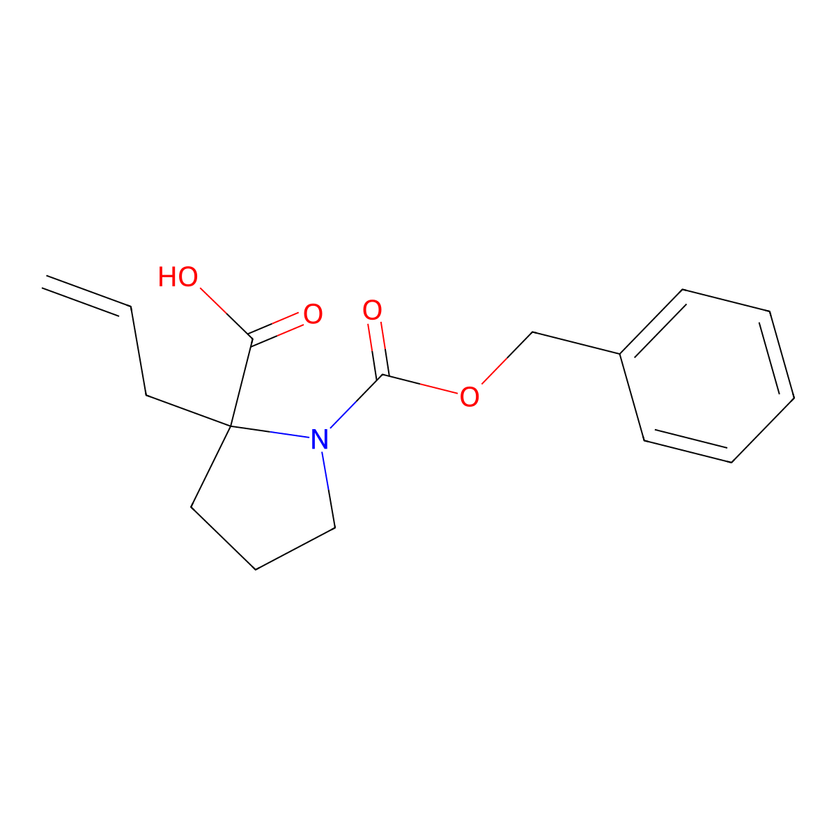 1-[(Benzyloxy)carbonyl]-2-(prop-2-en-1-yl)pyrrolidine-2-carboxylic acid molecular structure, CAS 200345-90-0